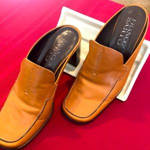 Franco Sarto brown leather heeled enclosed front shoes in excellent condition.